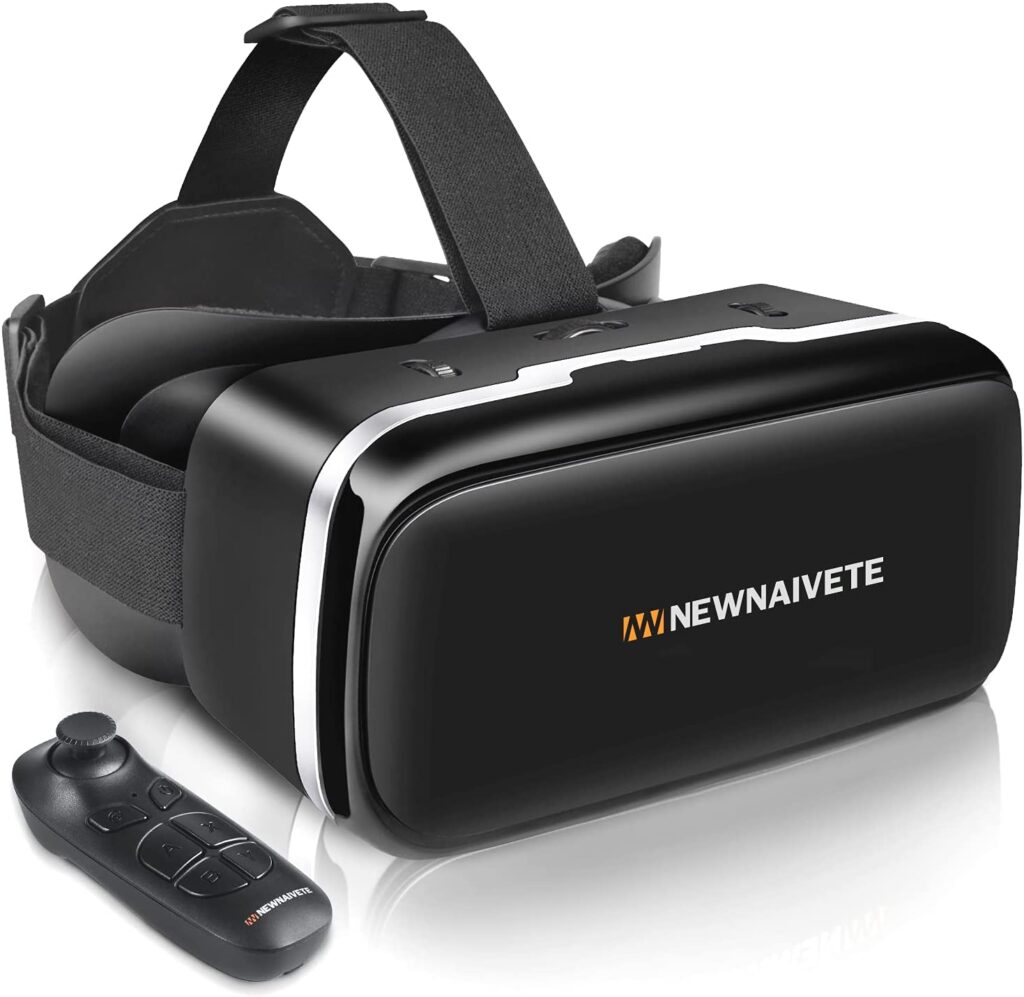 VR Headset with Remote Controller, 3D Glasses Goggles Virtual Reality Headset Compatible with iPhone & Android Phone Eye Protected Soft & Comfortable Adjustable Distance for Phones 4.7-6.53